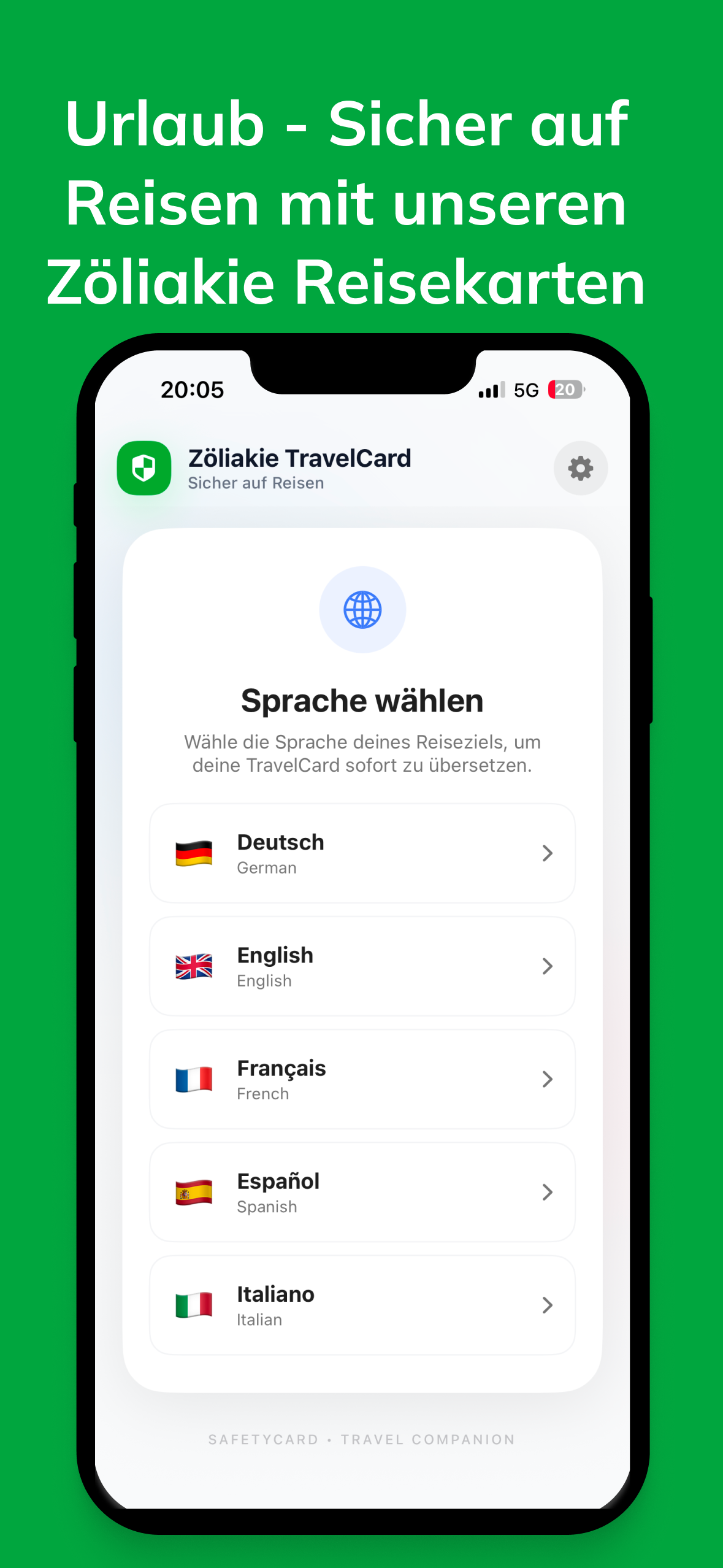 TravelCard — Sicher auf Reisen mit Zöliakie Reisekarten